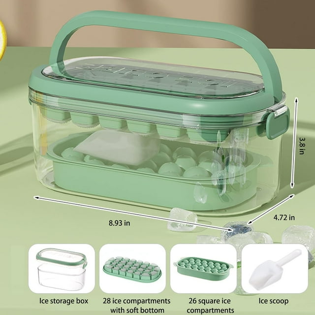 Ice Cube Tray with Lid and Bin, 54pcs Ice Cubes Molds, Ice Cube Trays