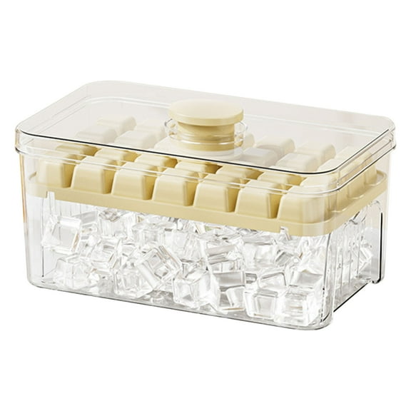 Ice Cube Tray with Lid and Bin,Easy Pop Out Silicone Ices Cubes Trays for Freezer with Cover,Stackable Compact Ice Bucket,for Soup,Food,Cocktail,Coffee