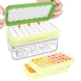 thumbnail image 1 of Ice Cube Tray With Lid and Bin, Ice Trays for Freezer,  Ice Cube Trays, Making 64 pcs Ice Cubes, Chilling Cocktail, Whiskey, Coffee, With 2 trays, Ice Container, Scoop&Cover, BPA Free, 1 of 4