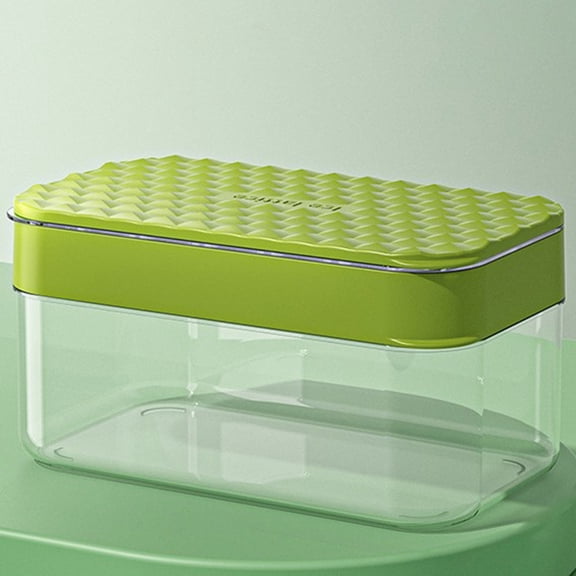 Ice Cube Tray with Lid and Bin, Mini Ice Cube Trays with Scoop and Tongs, Ice Maker for Small Freezer, Kitchen Gadgets and Apartment Essentials, Easy-Release & Stackable Green