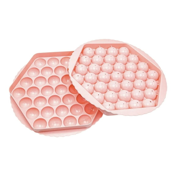 Ice Cube Tray with Lid and Bin Round Ice Cube Trays for Freeezer,BPA-Freee Food-Grade Ice Mold,Stackable Ice Ball Maker,Circle Ice Cube Tray for Cocktails,Whiskey,Coffee,and Drinks