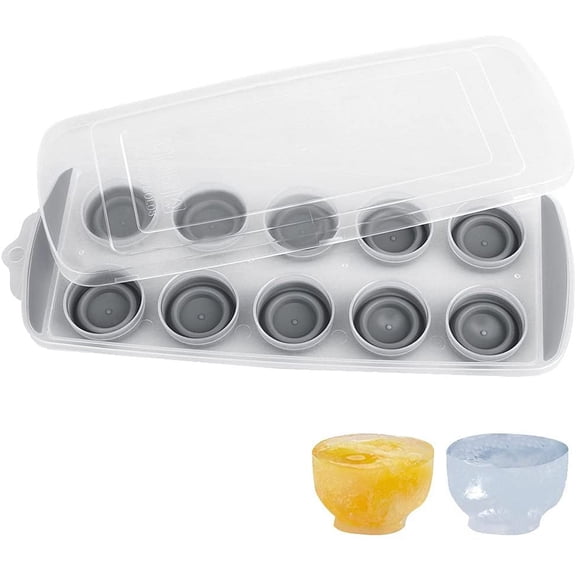 Ice Cube Tray With Lid Ice Cube, Jelly Mold With Lid, Ice Cube Tray With Lid, Long Ice Cube Tray, The Bottom Of The Ice Cube Tray Is Retractable (Grey)