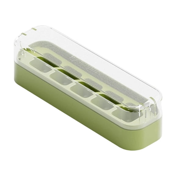 Ice Cube Tray with Lid – Sealed Ice Mold Box for Cocktails & Cold Drinks, 5 Grids, , Bpa-Free Plastic, Easy-Release Stackable Freezer Tray, Bpa-Free, Green