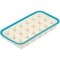 thumbnail image 1 of Ice Cube Tray Mold, Reinforced Flexible Silicone Ice Shaping Kit, Makes 18 Square 1.4-Inch Ice Cubes, Dishwasher Safe, Easy Ice Removal. Ivory and Blue, 10.8 x 5.5 x 1.5 in, 1 of 7