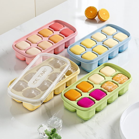 Ice Cube Tray Silicone Mold 8 Cavity Easy Release Food Grade Ice Block Maker for Freezer Home Kitchen by PALIFEUR