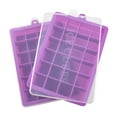 thumbnail image 1 of Ice Cube Tray, Silicone Square Ice Trays Easy Release Stackable Ice Cube Mold with Removable Lid, 24 Cavity (2 Pack, Purple), 1 of 7