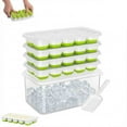 thumbnail image 1 of Ice Cube Tray with Storage Box,Ice cube tray, Stackable and Leak-proof Design, Includes Ice Scoop, Convenient and Space-saving for Home, Parties, Office, and Outdoor Use-4 Pack Ice trays, 1 of 9