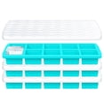 thumbnail image 1 of Ice Cube Tray With Lid - 3 Pack 2 Tbsp Trays For Freezer  Stackable Easy Release Large Molds Chocolate Iced Coffee & Juice (10-cube Blue), 1 of 7