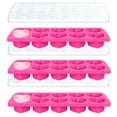 thumbnail image 1 of Ice Cube Tray With Lid - 3 Pack 2 Tbsp Trays For Freezer  Stackable Easy Release Large Molds Chocolate Iced Coffee & Juice (10-heart Rose Red), 1 of 7