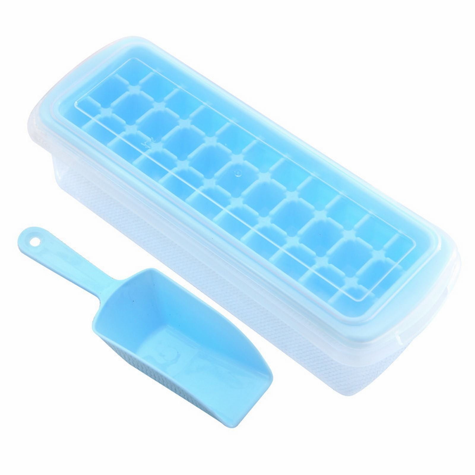Ice Cube Tray With Silicone For Freezer Comes With Ice Container Scoop