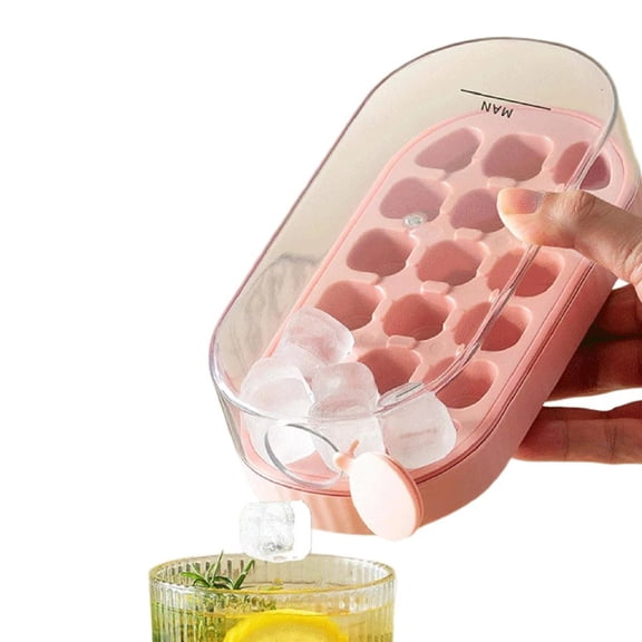 Ice Cube Tray for Cold Beverages Plastic Ice Making Mould Ice Maker with Cover