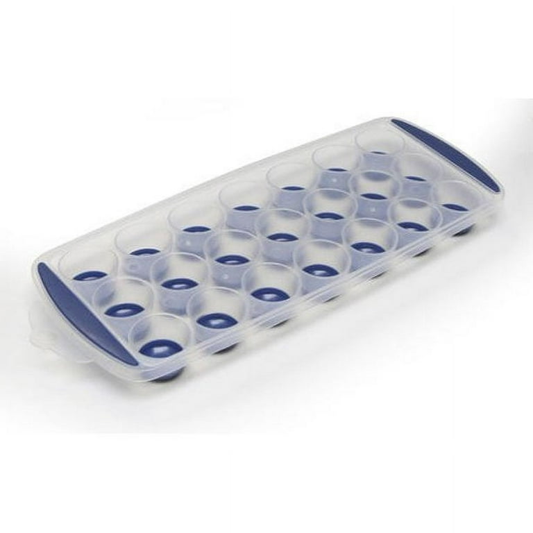 Ice Cube Tray with Flexible Silicone Bottom Easy Push Pop Out Round 1 Tray  Per Pack Color May Vary