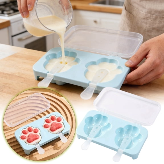 Ice Cube Tray with Lid Cute Popsicle Popsicle Maker Ice Ice Kitchen Easy Release For Summer Homemade Cakesicles Cute Cat