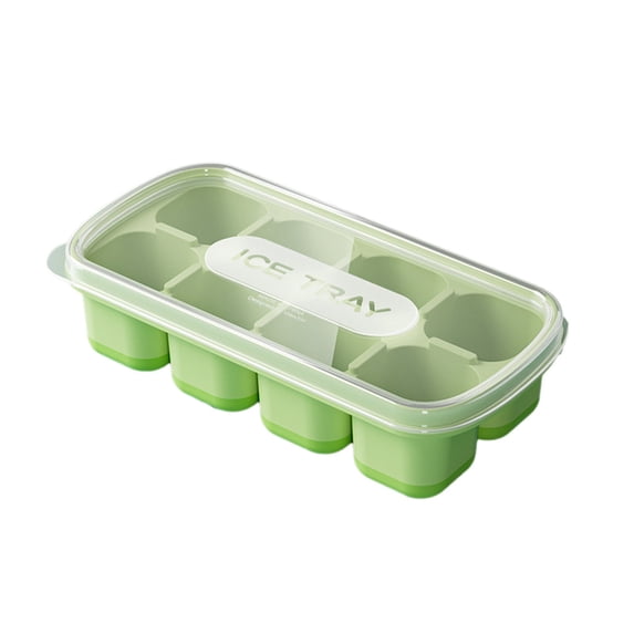 Ice Cube Tray with Lid - Stackable Ice Tray for Freezer,Easy Release for Kitchen,Cocktail, Coffee, Soup & Food