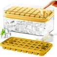 thumbnail image 1 of Ice Cube Tray with Lid and Bin, 2 Pack Ice Cube Trays for Freezer, 64 Pcs Ice Cube Mold (Yellow), 1 of 5
