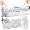 thumbnail image 1 of Ice Cube Tray with Lid and Bin, 21 Pcs Ice Cubes Mold for Freezer Easy Release, Quick Filling Without Touching, White, 1 of 5