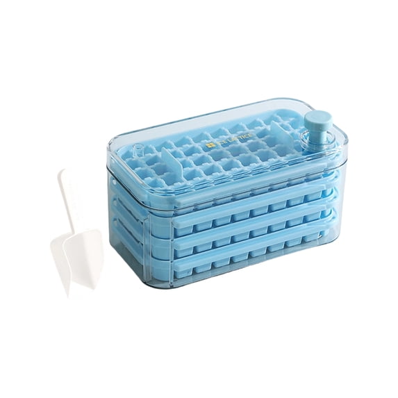Ice Cube Tray with Lid and Bin, Ice Cube Trays for Freezer, Ice Cube Mold, Press Button Easy Release Ice Tray, Small Ice Cubes Maker for Drinks