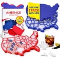 thumbnail image 1 of Ice Cube Trays, 2-Pack Red/Blue Silicone USA Ice Cube Trays with Lids, State Ice Cube Molds, Ice Molds Fun Shapes, Fun Ice Cube Trays, 1 of 10