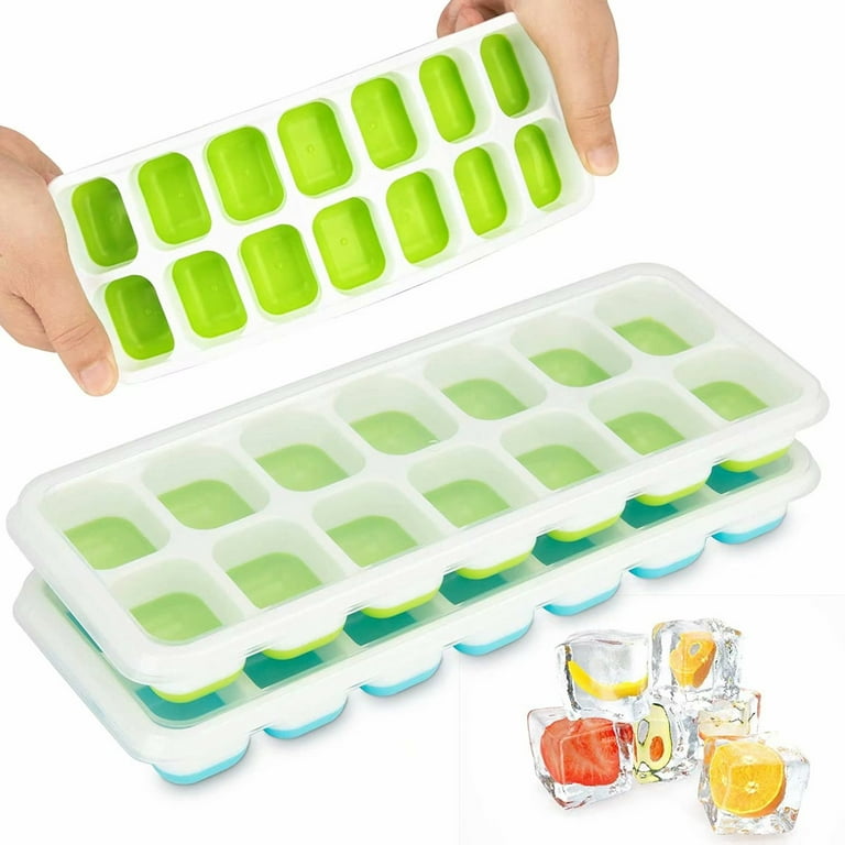 Ice Cube Trays - Silicone Ice Cube Tray with Lid Super Easy Release Ice  Cube Molds - Stackable Silicone Ice Tray Durable and Dishwasher Safe - for  Food, Cocktail, Whiskey, Chocolate 