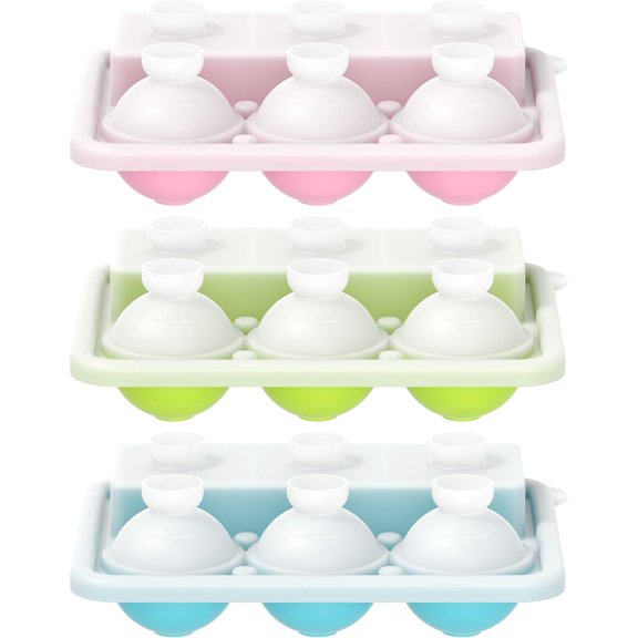 Ice Cube Trays 3 Pack, Silicone Round Ice Ball Molds& Square Large Ice Molds Combo with Lids, Funnel Design Easy-Release Reusable Ice Ball Maker for Whiskey, Cocktail, Bourbon, Homemade Drinks