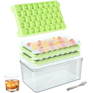 Round Ice Cube Tray,Ice Ball Maker Mold for Freezer,Mini Circle Ice Cube  Tray Making 1.2in X 66PCS Sphere Ice Chilling Cocktail Whiskey Tea &  Coffee(2Pack Pink Ice trays) 
