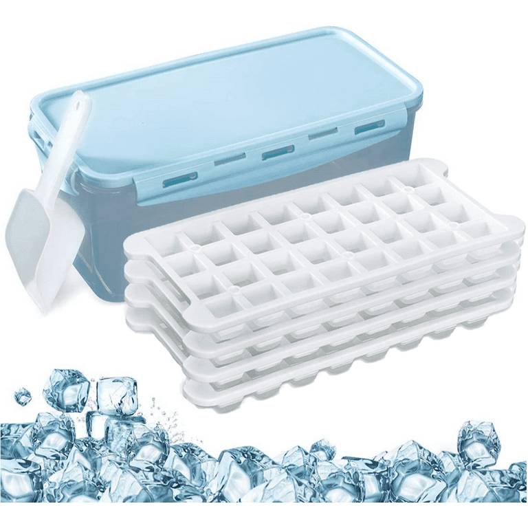 Silicone Ice Cube Trays with Lid,3 Pack Square Ice Cube Molds Maker  Set,Large Ice Trays for Freezer Containers,Prefect for