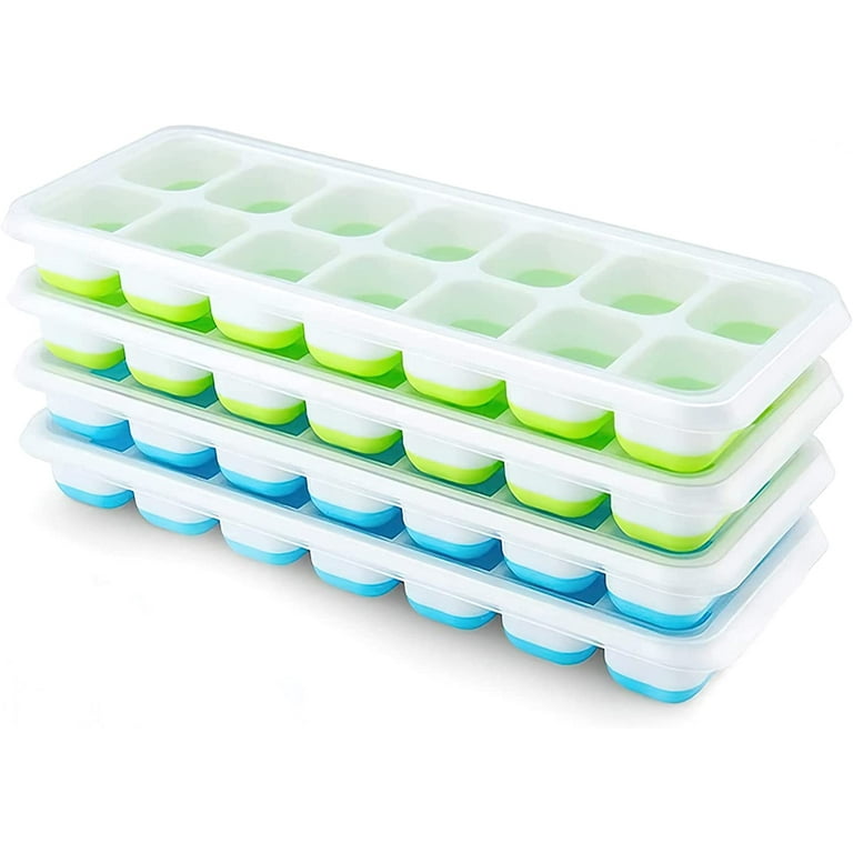 Ice Cube Trays Silicone with Lids, Large Square Easy Release Flexible BPA  Free Ice Cube Moulds