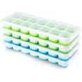 Ice Cube Trays 4 Pack, Silicone Ice Cube Trays with Removable Lid, Easy ...