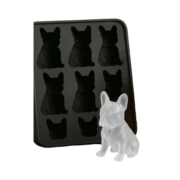 Ice Cube Trays, Bulldog Ice Molds Set, 1 Pieces Ice Cube Molds - Adorable Frenchie Shaped Ice for Cocktails, Whiskey, Party Drinks, Unique Novelty & Bar Accessories, Black