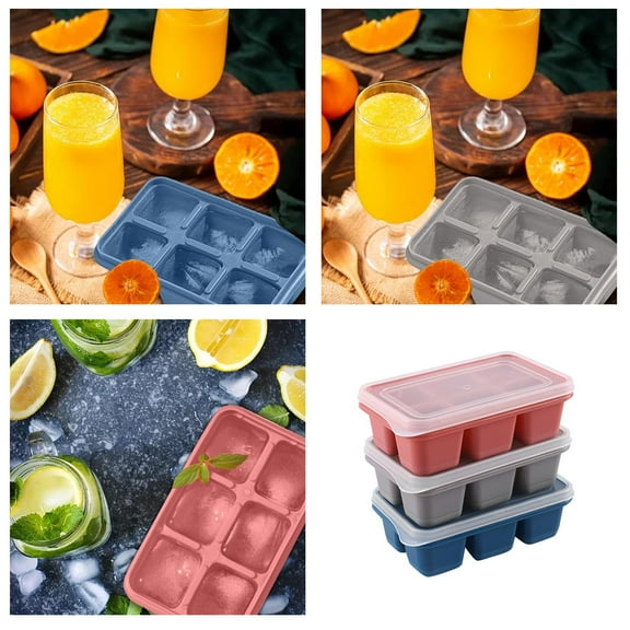 Ice Cube Trays For Freezer 3 Pack - Mini Ice Cube Trays With Lid & Easy-Release Silicone Bottom, Stackable Small Ice Cube Molds For Mini Fridge/Travel/Dorm Freezer