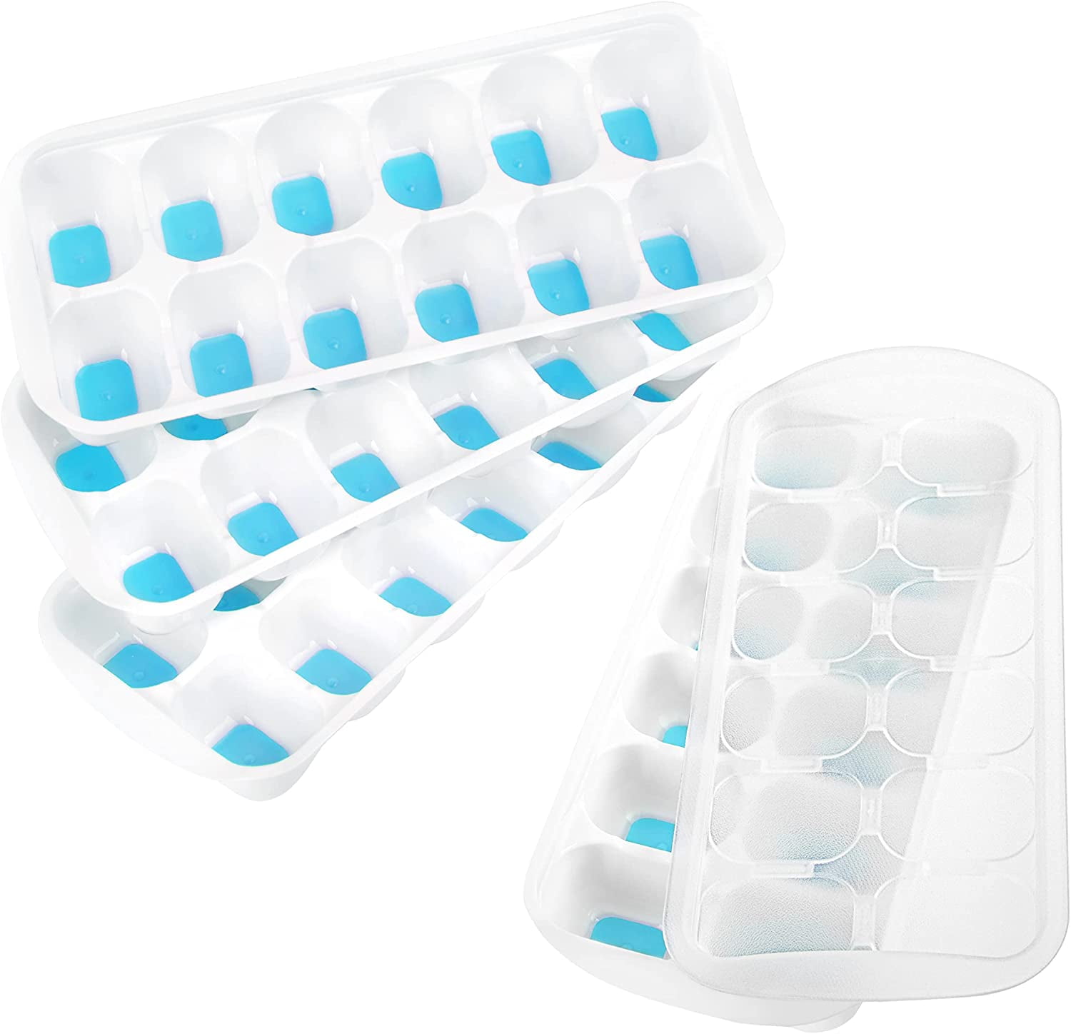 Ice Cube Trays for Freezer, 4 Pack Easy Release & Flexible Silicone Ice