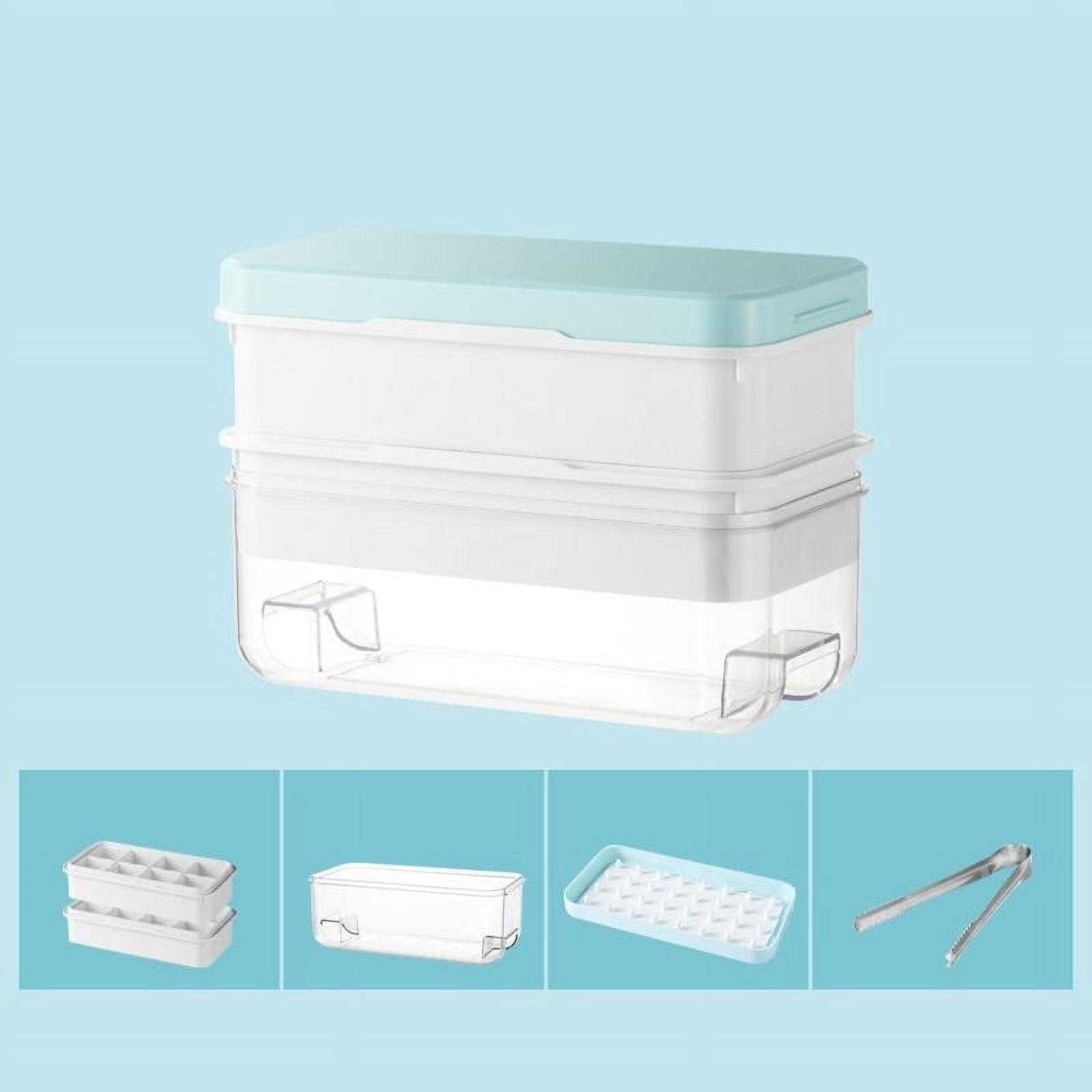 Ice Cube Trays for Freezer, 64 Nuggets Ice Cubes Molds, Silicone Ice Cube Trays with Lid, Ice Freezer Container, Spill-Resistant Removable Lid & Ice Scoop, for Whiskey,Cocktail