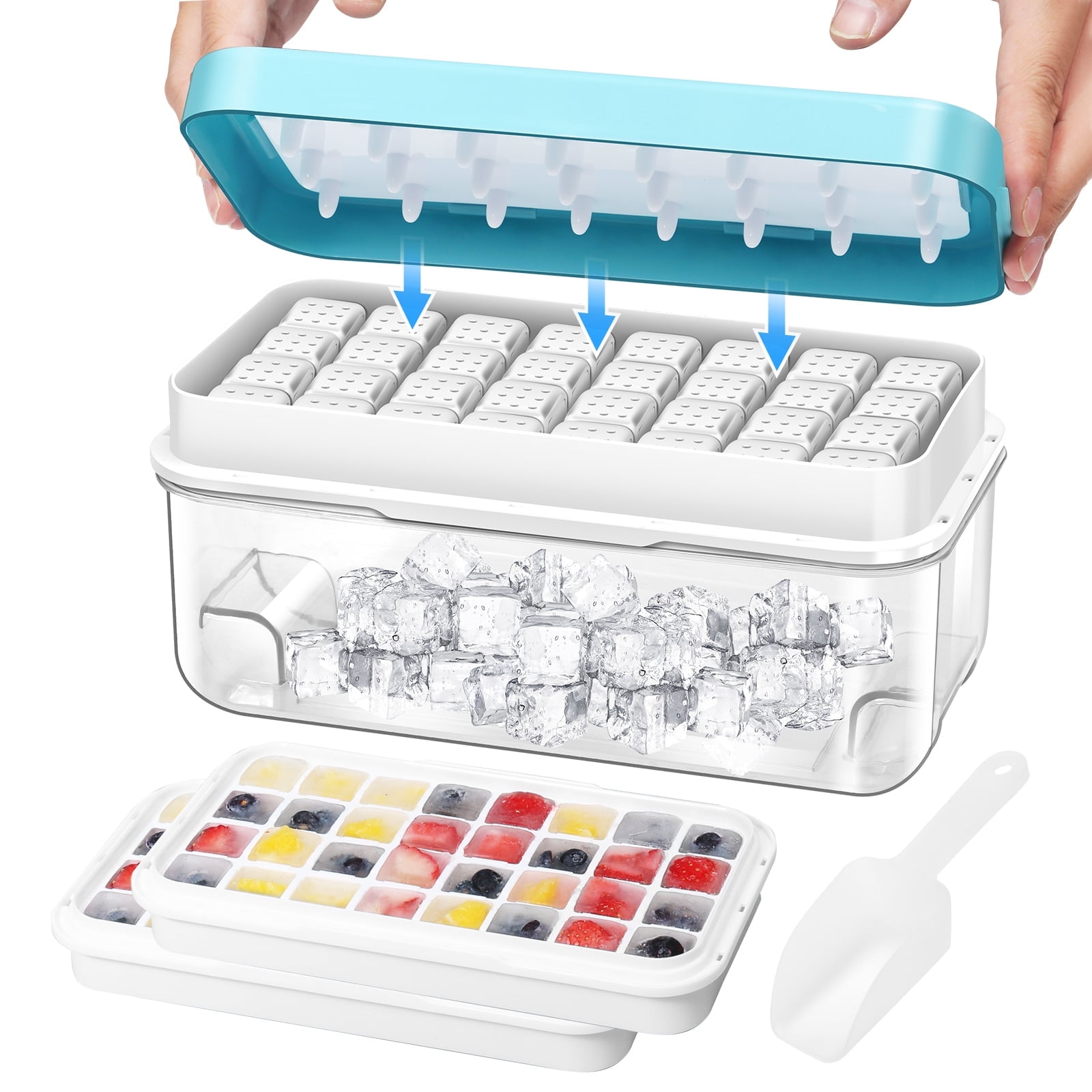 Ice Cube Tray with Cover, (13 X 5 X 1)