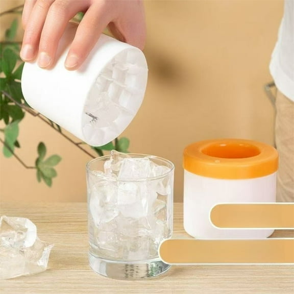 Ice Cube Trays for Freezer Lid and Bin，Silicone Ice Cube Molds Huge Square Ice Trays for Cocktails, Whiskey, and Brandy Easy Fill and Release Ice Maker 60 ice cubes