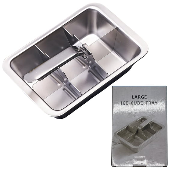Ice Cube Trays, Large 6-cube Stainless Steel Ice Cube Trays with Easy Release Levers Portable Reusable Metal Ice Maker for Family Bar - Send Goods From Local Warehouse