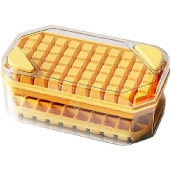 Ice Cube Trays, Lid & Bin, Stackable Leak-Proof Press-Type for Cocktail