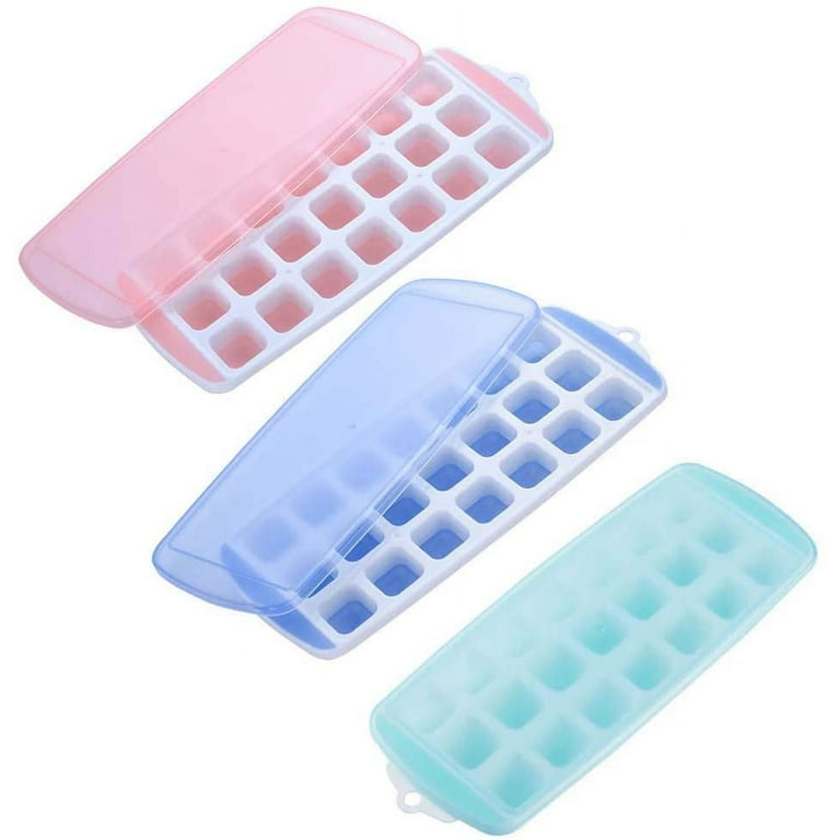 Ice Cube Trays With Lids, Food Grade Flexible Silicone Ice Cube Molds,easy  Release,stackable,dishwasher Safe,small Ice Cube Trays For Whiskey,cocktail