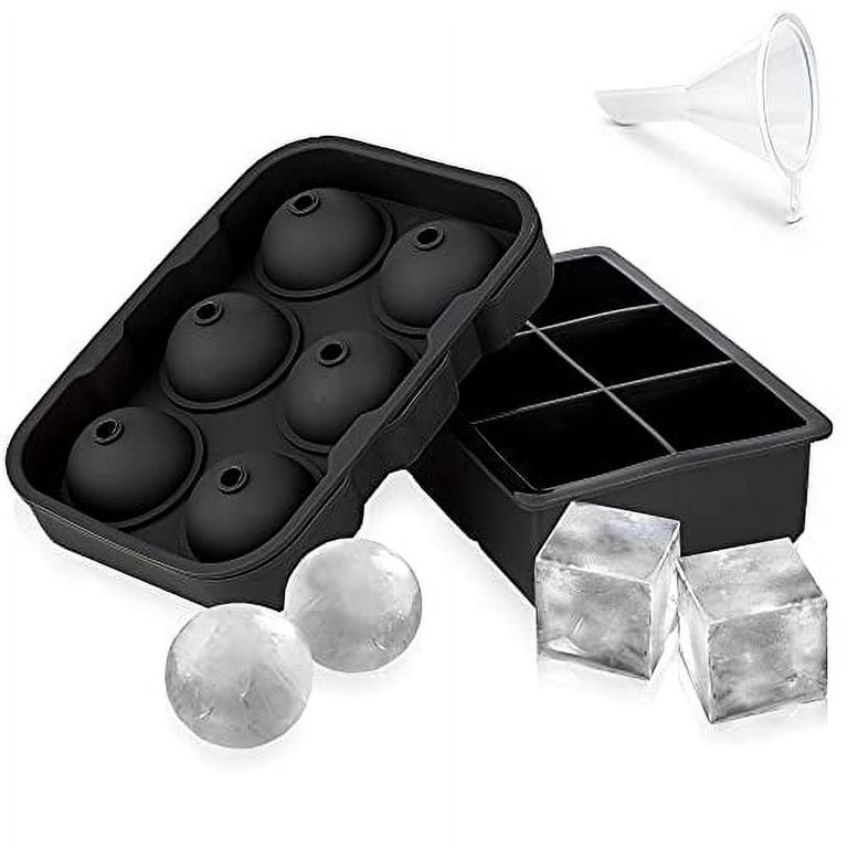 4 Pack Ice Ball Maker, Whiskey Ice Mold, Silicone Ice Square Tray