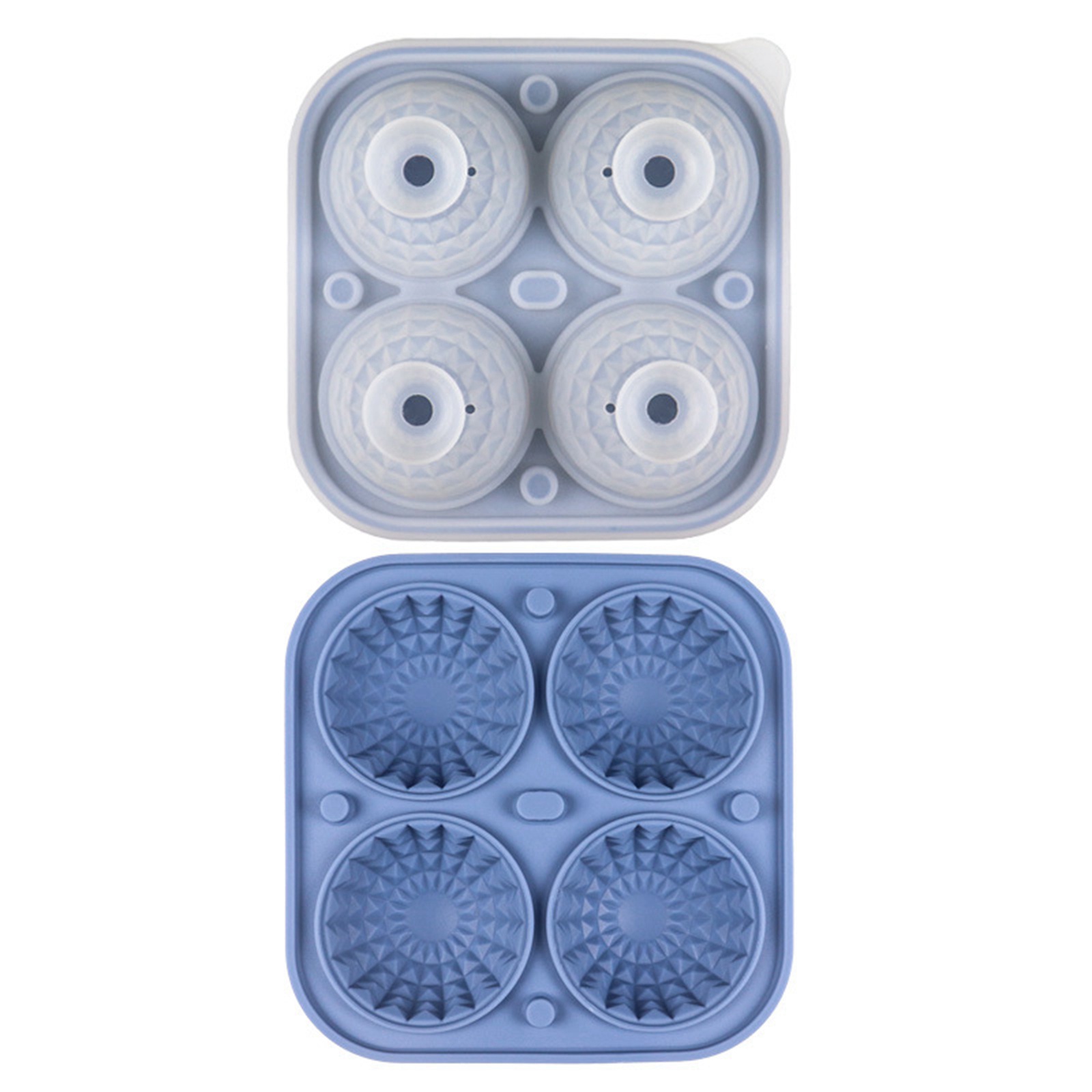 Ice Cube Trays, Silicone Sphere Whiskey Ice Ball Maker with Lids