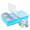 thumbnail image 1 of Ice Cube Trays for Freezers with Lid  Silicone Lager Ice Tray Molds Big Square Ice Trays for Whiskey, Cocktails, Baby Food, Juices Blue, 1 of 7