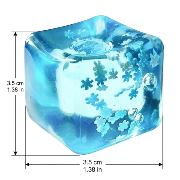 Ice Cube with Snow Pieces Fidget - Sparkly Dough-Filled Stress Ball for Desk & Office Relief