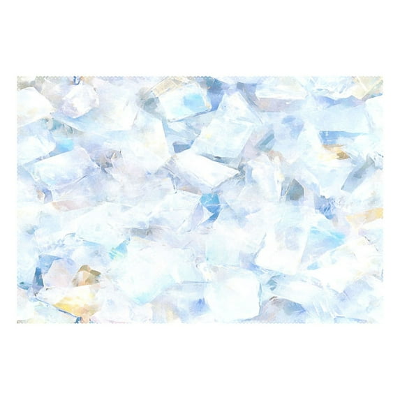 Ice Cubes 12x18in Heat-Resistant Non-Slip Place Mat, Durable and Wrinkle-Resistant