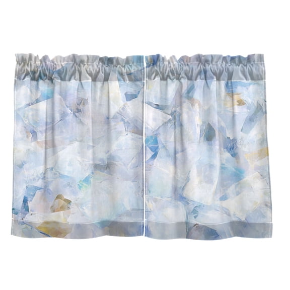 Ice Cubes 27"x24" Linen Look Cafe Curtain Set with Privacy and UV Protection