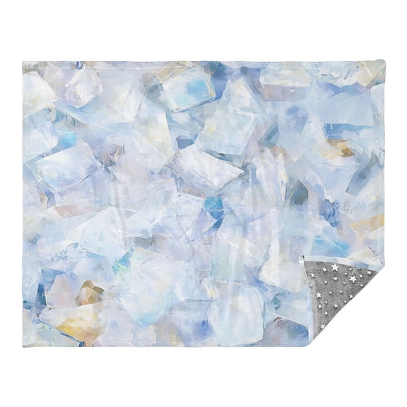 Ice Cubes 70x55in Flannel Throw Blanket, Double Sided, Soft and Cozy, Glow in the Dark