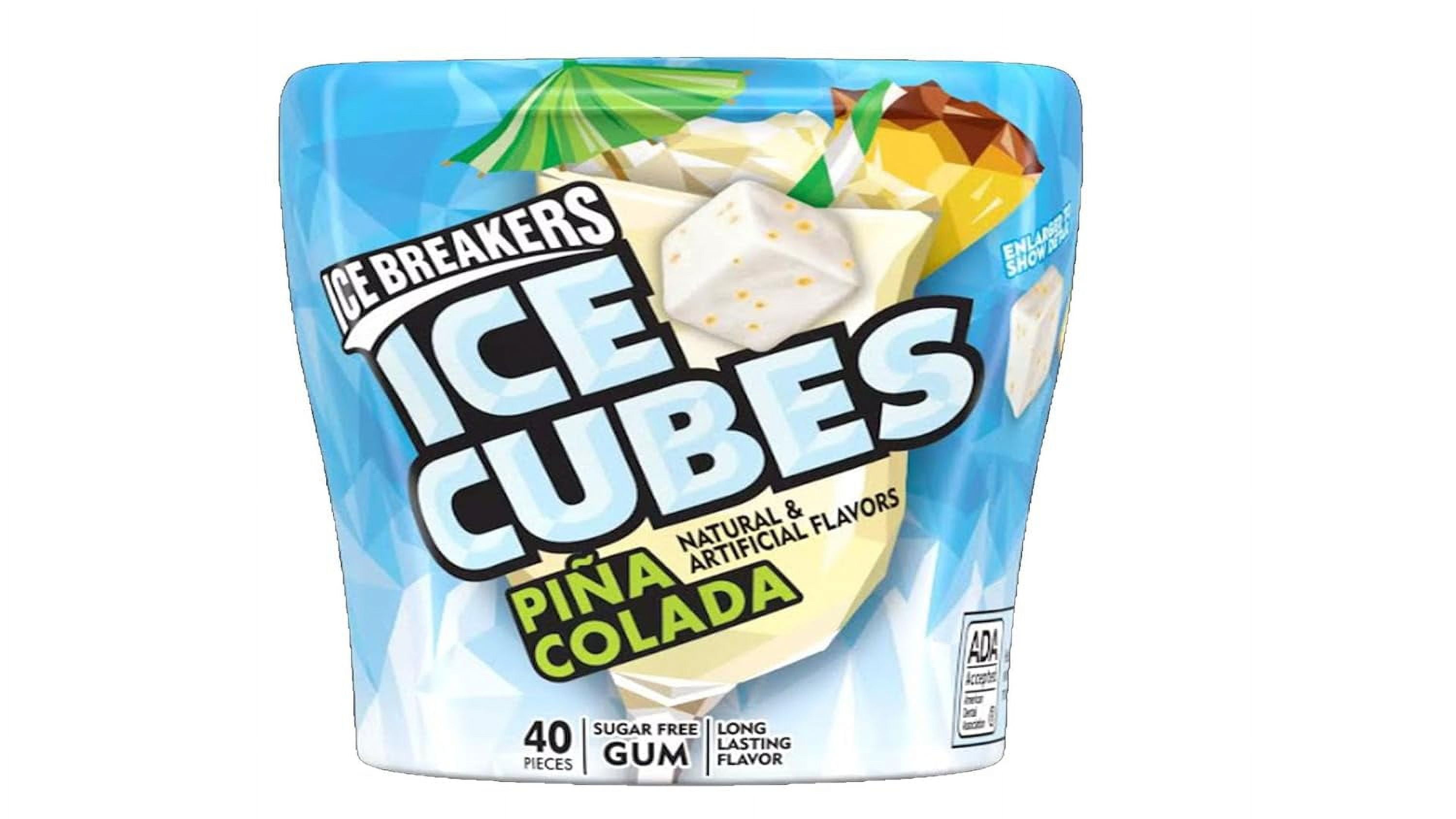 Ice Cubes Pina Colada Sugar Free Chewing Gum Bottles, 3.24 Oz (6 Count