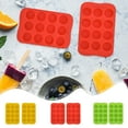 thumbnail image 1 of Ice Cubes Tray Set | 2-Pack Flexible Silicone 12-Cube Ice Mold | Easy Release | BPA-Free | Dishwasher Safe | Stackable | Multi-Use for Home Bar Kitchen | Red Yellow Green | 10.5x16x1.6cm, 1 of 9