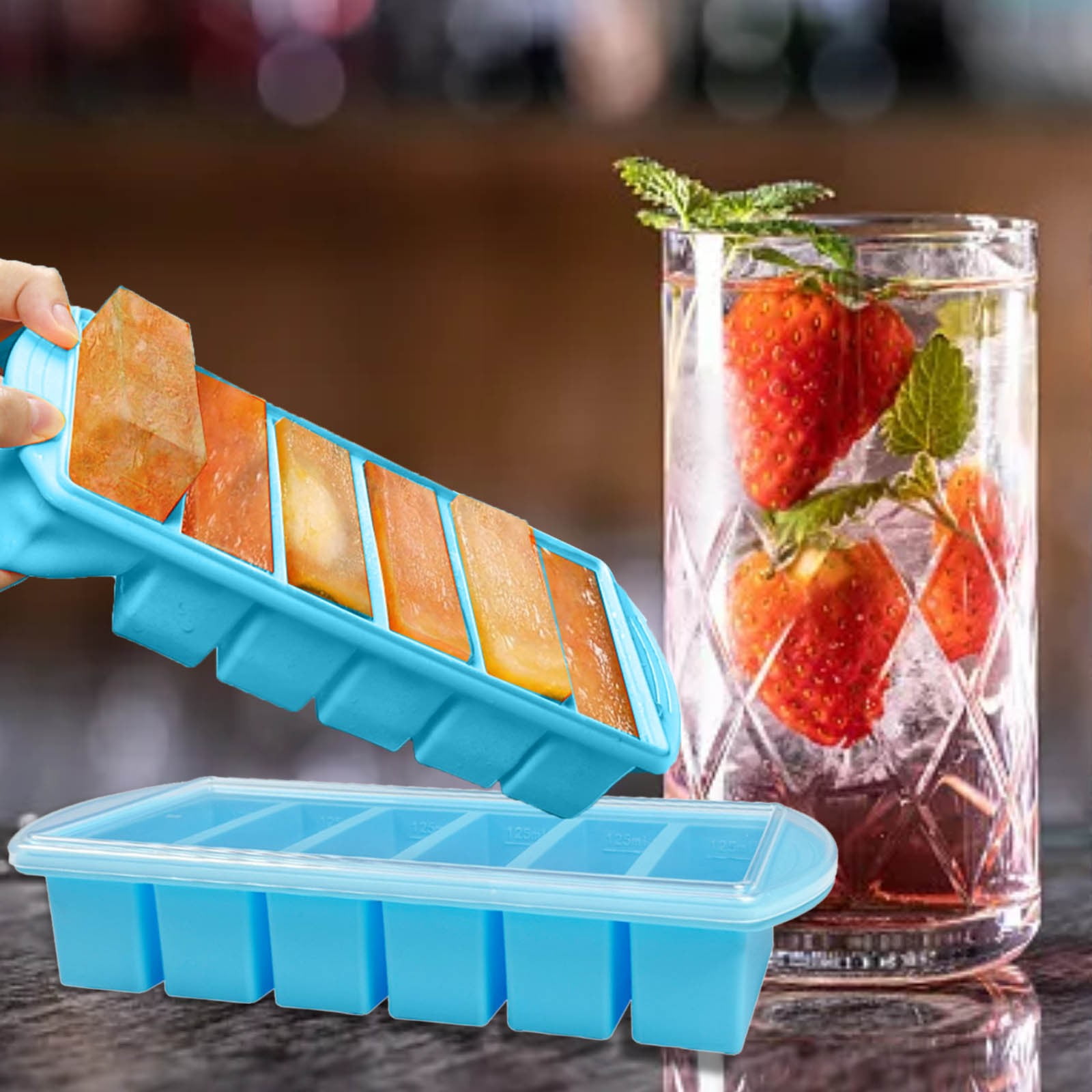 Ice Cubes Trays Small Baby Food Trays Freezer Super Cubes Extra Large