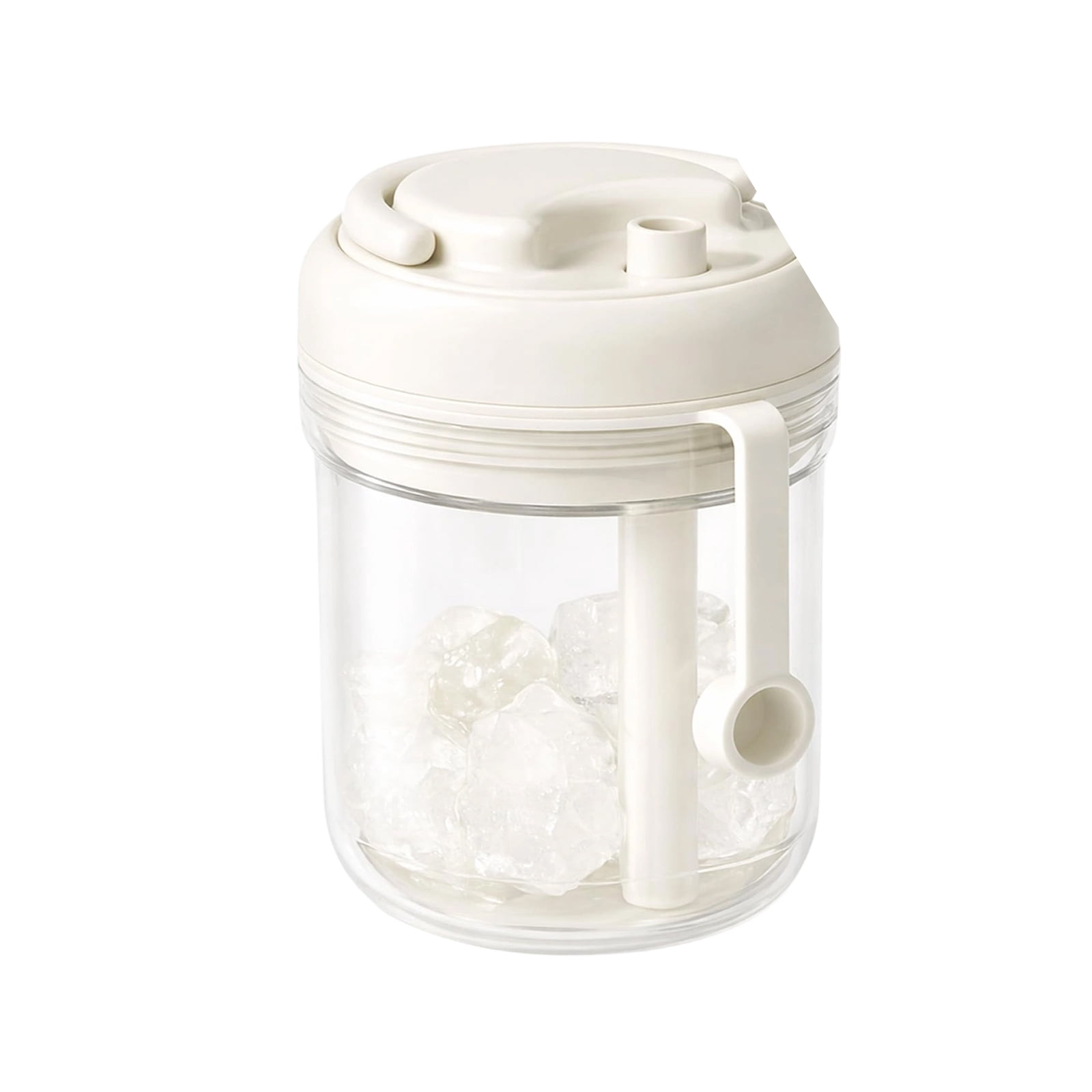 Ice Cup With Built-In Ice Maker, White, 18.6 Oz, 1 Pack Portable Travel Ice Making Water Cup For Outdoor Camping