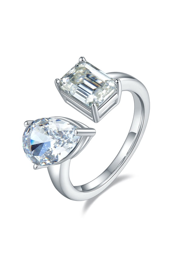 Ice Cut Moissanite Ring for Women 2 Ct Moissanite Engagement Rings 18K 925 Sterling Silver Moissanite Ring Womens Diamond Rings Diamond Promise Ring Womens Lab Diamond Ring