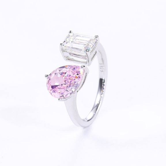 Ice Cut Moissanite Ring for Women 2 Ct Moissanite Engagement Rings 18K 925 Sterling Silver Moissanite Ring Womens Diamond Rings Diamond Promise Ring Womens Lab Diamond Ring